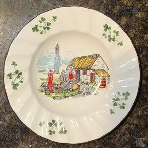 Carrigaline Pottery Cork Ireland Vintage Small Gold Rim Plate Irish Trinket Dish